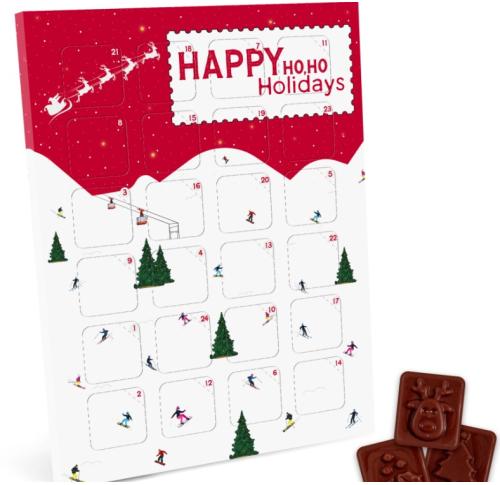 Printed A4 Advent Calendars - Vegan Dark Chocolate - 71% Cocoa